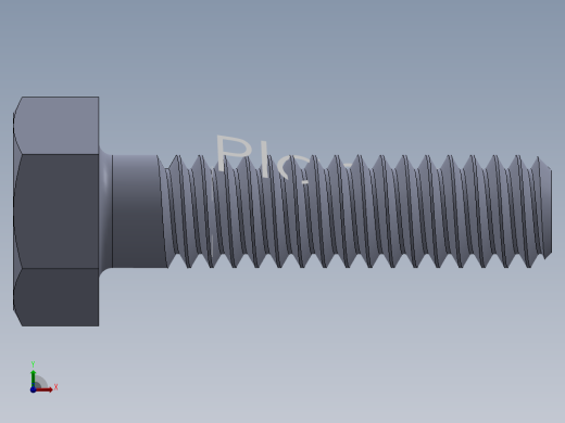 UNC 六角螺栓-Hex Bolt 0.250-20 x 1.000前视缩略图