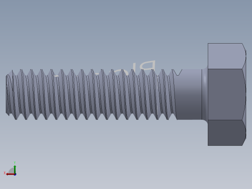 UNC 六角螺栓-Hex Bolt 0.250-20 x 1.000后视缩略图