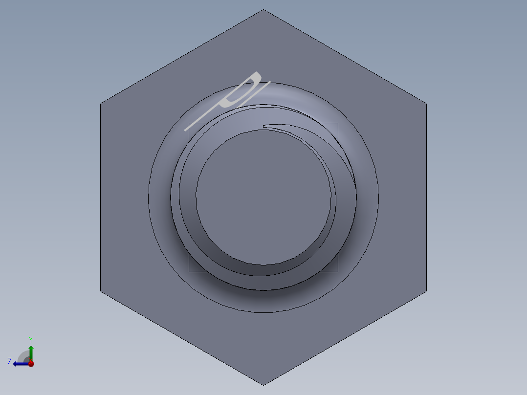 UNC 六角螺栓-Hex Bolt 0.250-20 x 1.000右视图