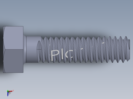 UNC 六角螺栓-Hex Bolt 0.250-20 x 1.000俯视缩略图