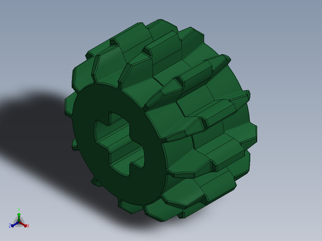 32270 Green Technic Gear 12 Tooth Double Bevel.SLDPRT主视图