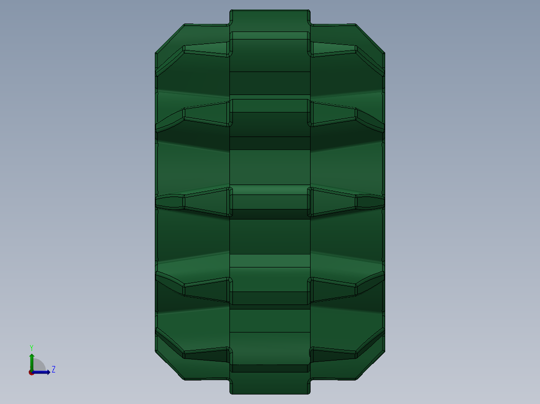 32270 Green Technic Gear 12 Tooth Double Bevel.SLDPRT左视图
