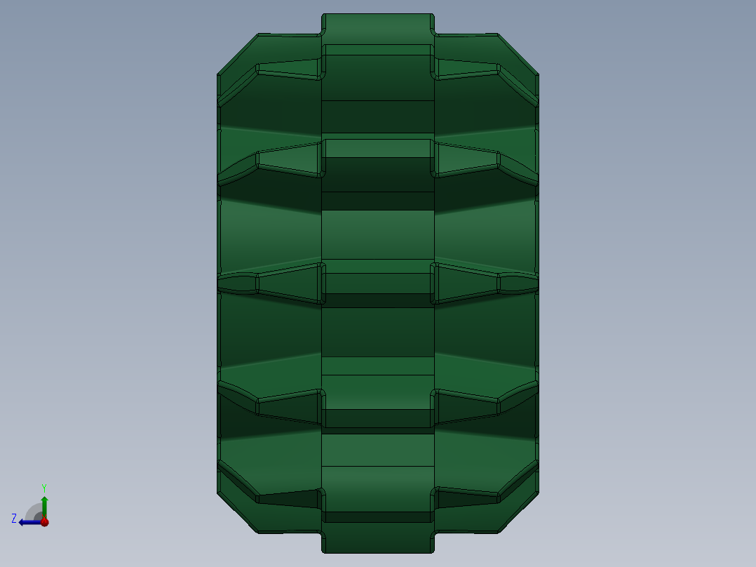 32270 Green Technic Gear 12 Tooth Double Bevel.SLDPRT右视图