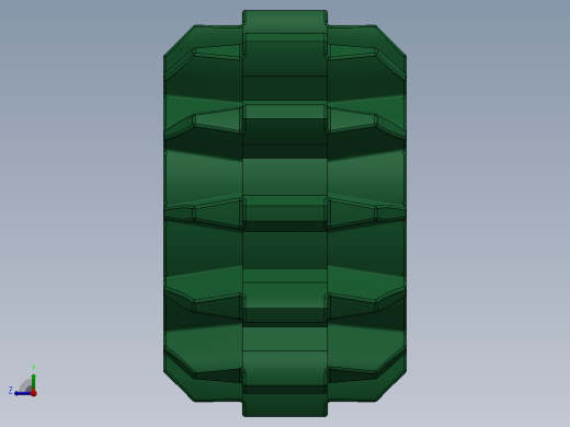 32270 Green Technic Gear 12 Tooth Double Bevel.SLDPRT右视缩略图