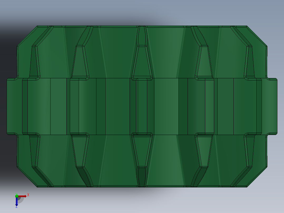 32270 Green Technic Gear 12 Tooth Double Bevel.SLDPRT俯视图
