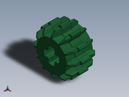 32270 Green Technic Gear 12 Tooth Double Bevel.SLDPRT正等轴测缩略图