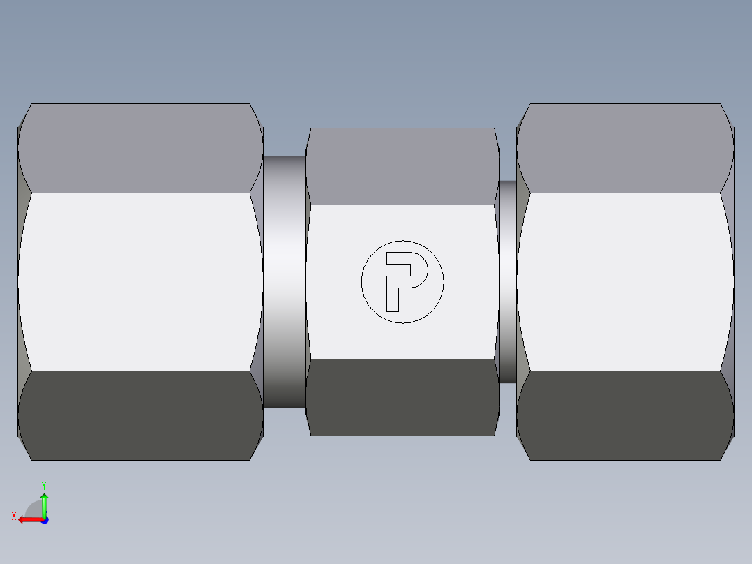卡套式工业通用硬管接头EO_Distance_piece_adapter_DA10SCF后视图