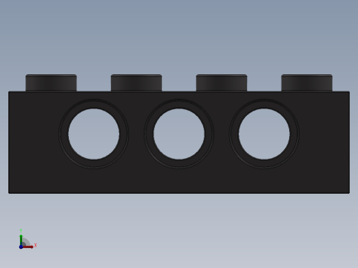 乐高机械组积木（横梁）-4213607 - 3701 Dark Stone Grey Technic Brick 1 x 4 with Holes前视缩略图