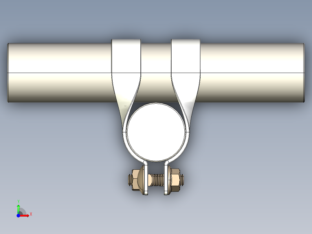 用于连接温室零件的支架前视图
