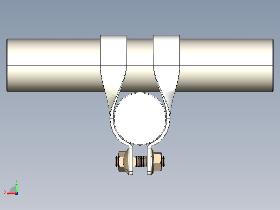 用于连接温室零件的支架后视图