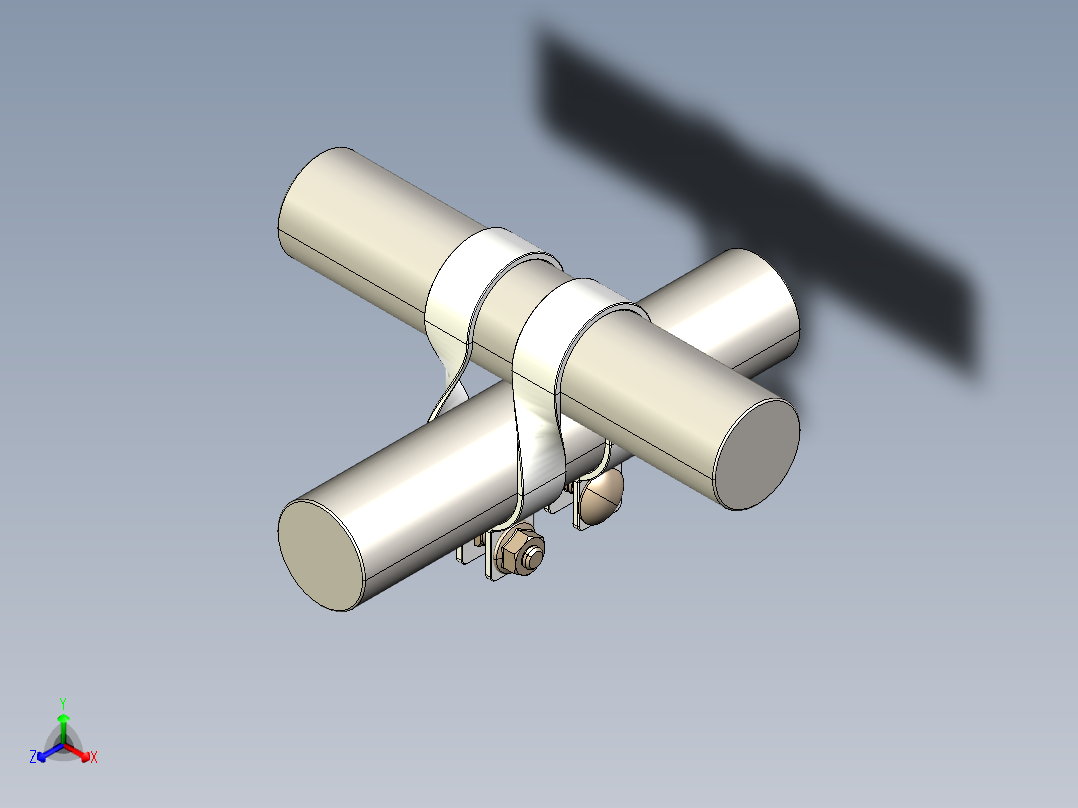 用于连接温室零件的支架正等轴测图