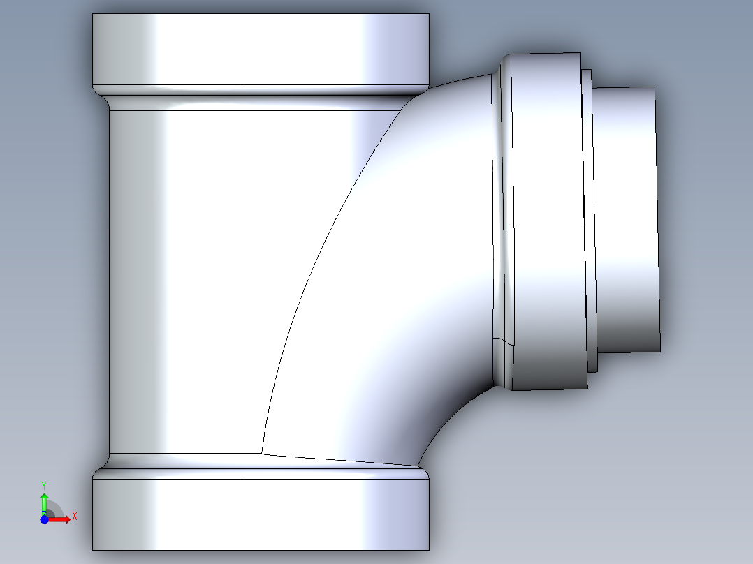 船舶管路系统S14_SeaDrainPLUS_SanitaryReducingTee-SxSxS_37E261535_4x3in Sea Drain Plus - Sanitary Reducing Tee - SxS前视图
