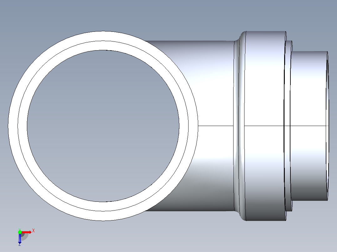 船舶管路系统S14_SeaDrainPLUS_SanitaryReducingTee-SxSxS_37E261535_4x3in Sea Drain Plus - Sanitary Reducing Tee - SxS俯视图
