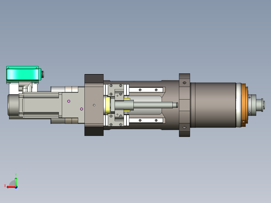 双伺服钻削动力头-100电主轴-衬套式后视图