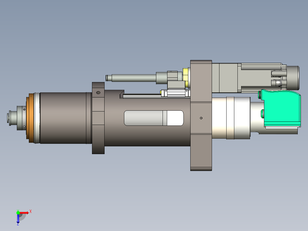 双伺服钻削动力头-100电主轴-衬套式俯视图