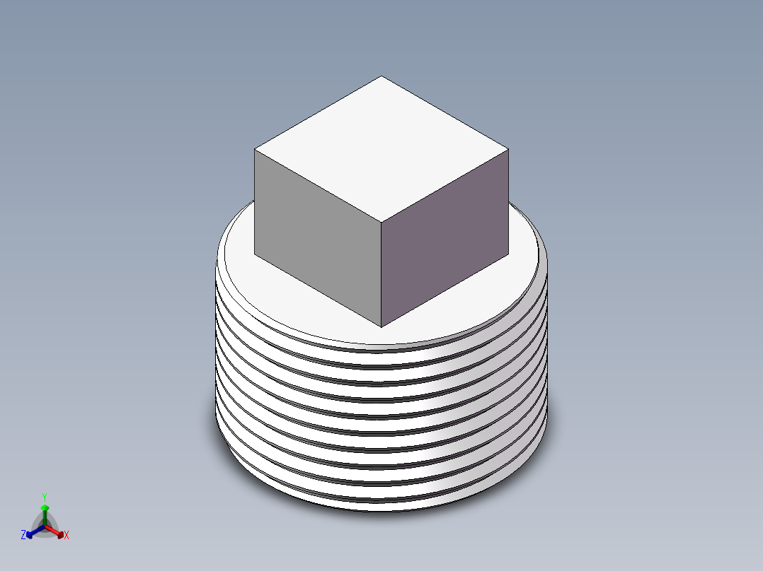 四角塞头 DN20正等轴测图