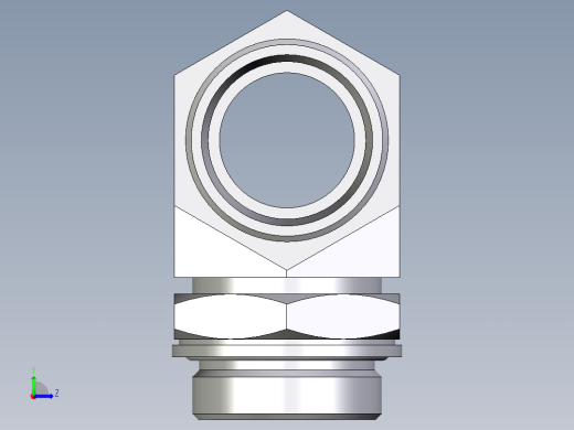 卡套式工业通用硬管接头EO_Adjustable_locknut_branch_tee_TEE35LMOMDCF左视缩略图