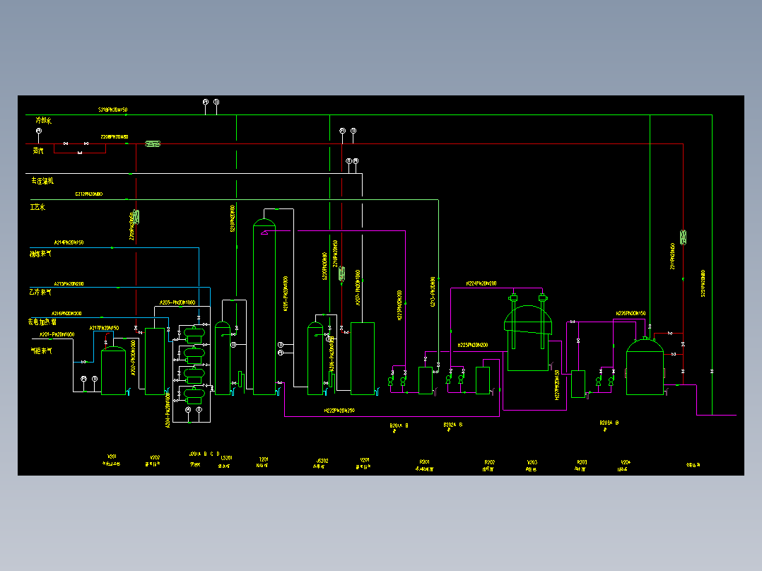 6万吨／年合成氨各岗位工艺流程CAD套图