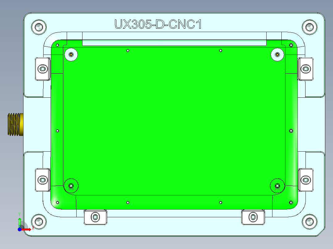 UX305-D-笔记本CNC工装夹具三维模型CNC1前视图