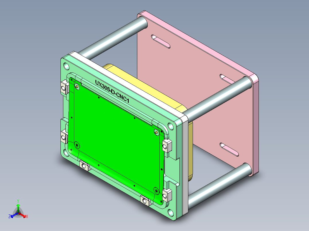 UX305-D-笔记本CNC工装夹具三维模型CNC1正等轴测图