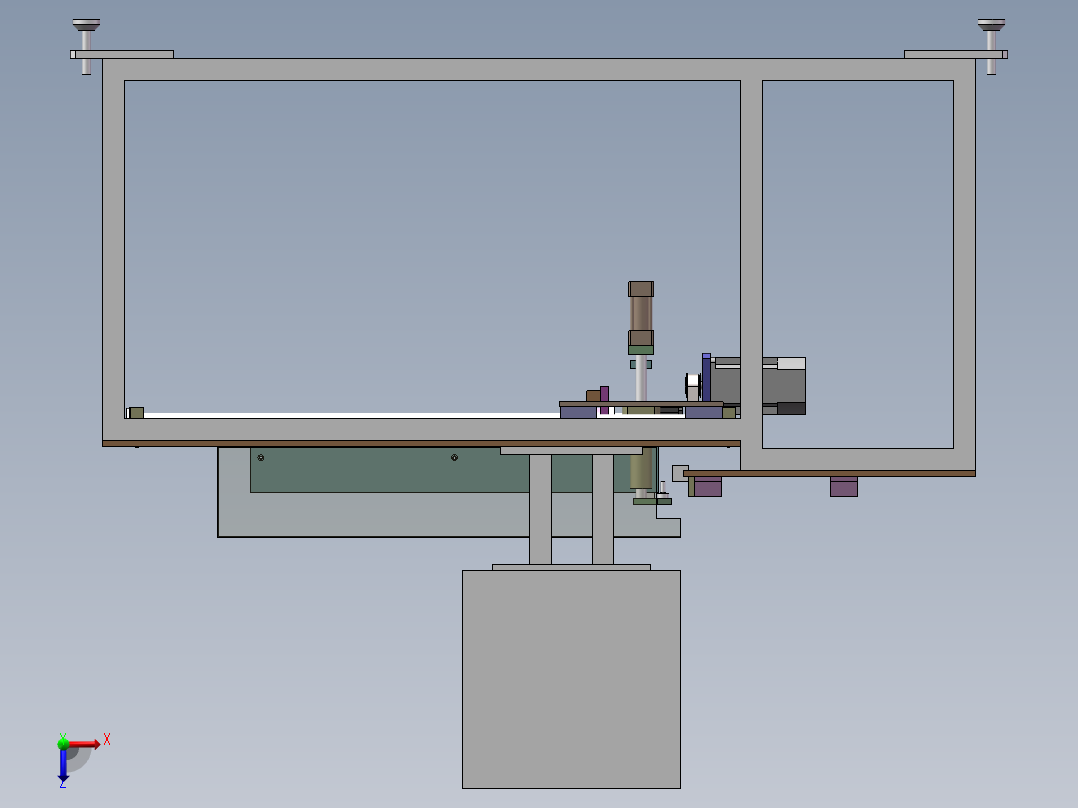 中子拔出机（sw18可编辑+cad）俯视图