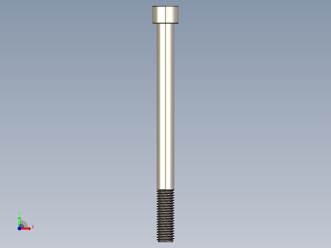 Screw_DIN_912_M12x150_A2.STEP公制内六角螺钉前视图