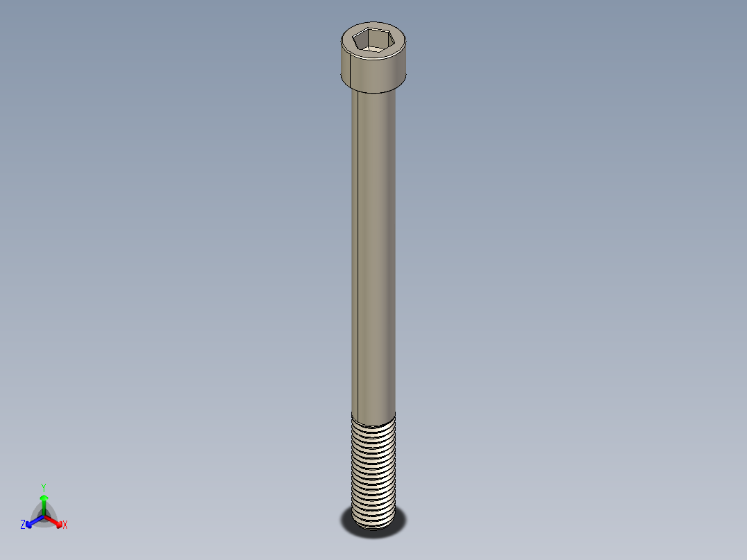 Screw_DIN_912_M12x150_A2.STEP公制内六角螺钉正等轴测图