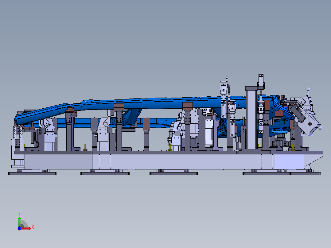 汽车侧围焊接夹具前视图