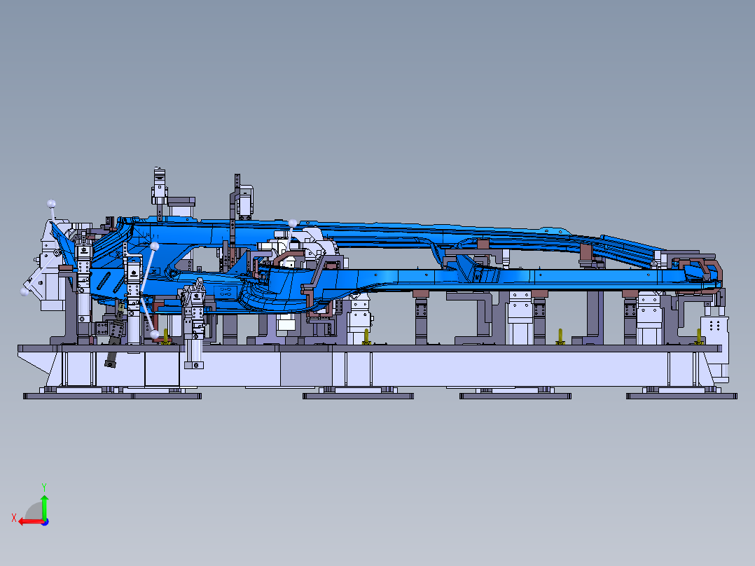 汽车侧围焊接夹具后视图