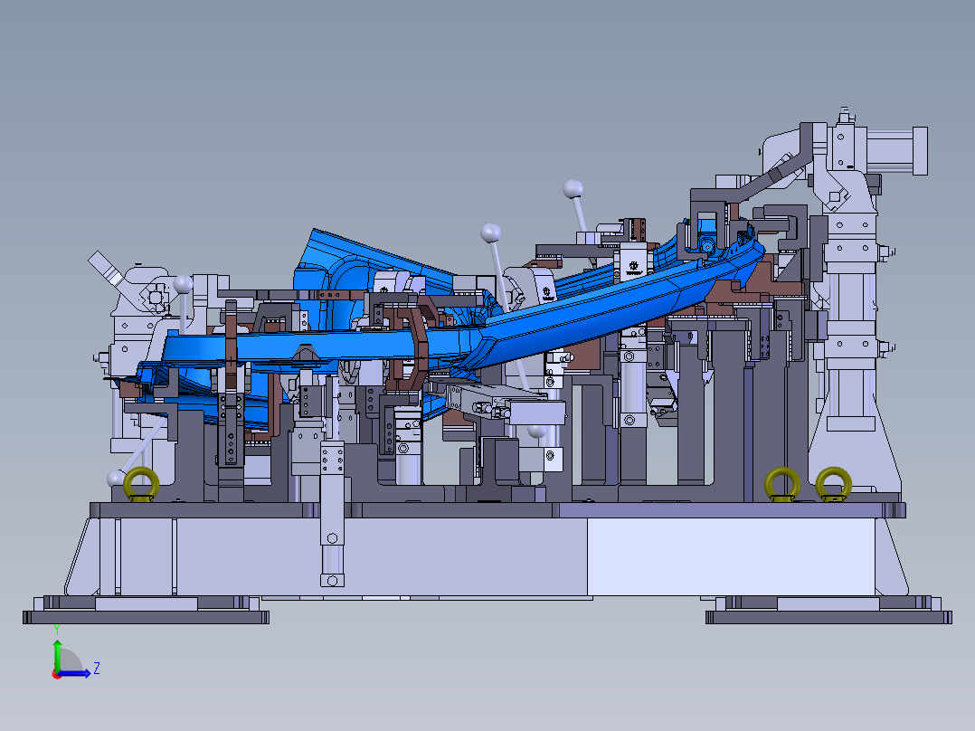 汽车侧围焊接夹具左视图
