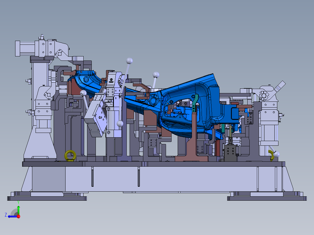汽车侧围焊接夹具右视图