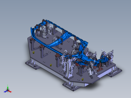 汽车侧围焊接夹具正等轴测缩略图