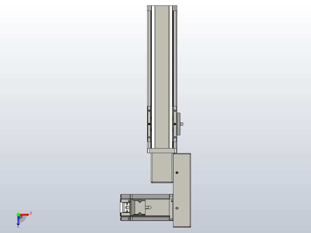 皮带直线轴半封闭可选导轨TPA-HNB-65S-90-L150-MR-Y-P10-N3俯视图