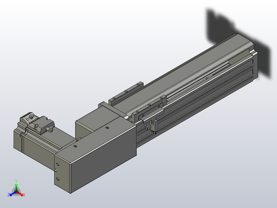 皮带直线轴半封闭可选导轨TPA-HNB-65S-90-L150-MR-Y-P10-N3正等轴测图