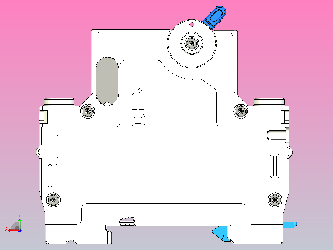 NXB-63T 1P小型断路器三维模型202404后视图