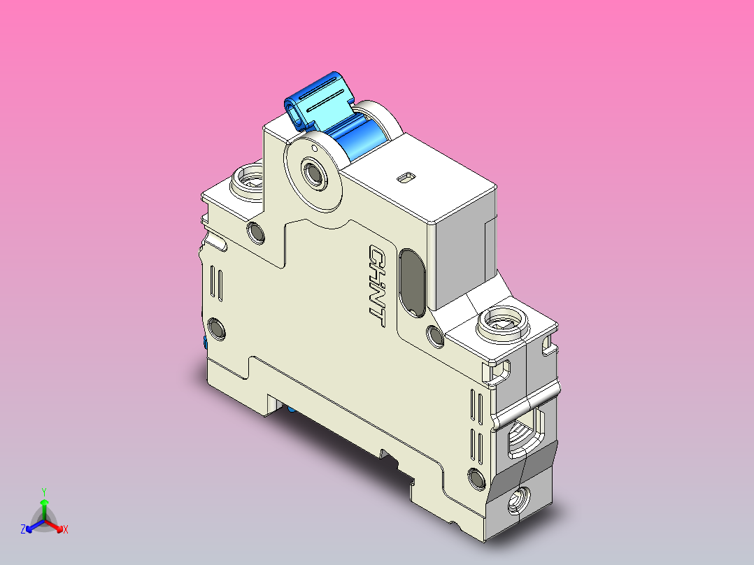 NXB-63T 1P小型断路器三维模型202404正等轴测图