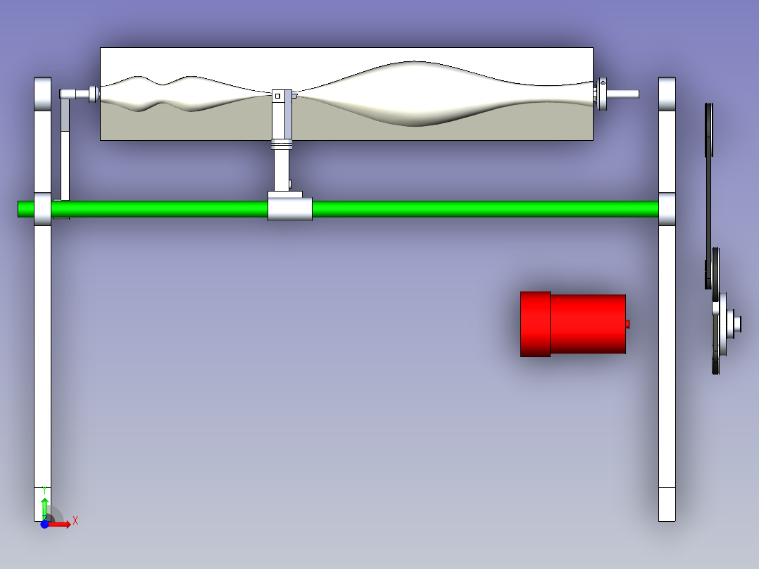 仿型车床机构模型3D图纸前视图