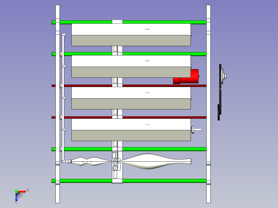 仿型车床机构模型3D图纸俯视图