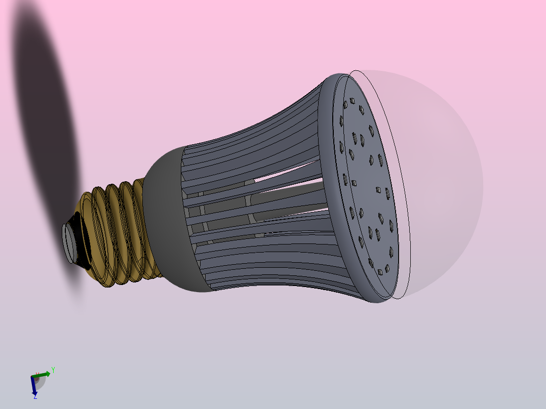 LED灯泡模型主视图