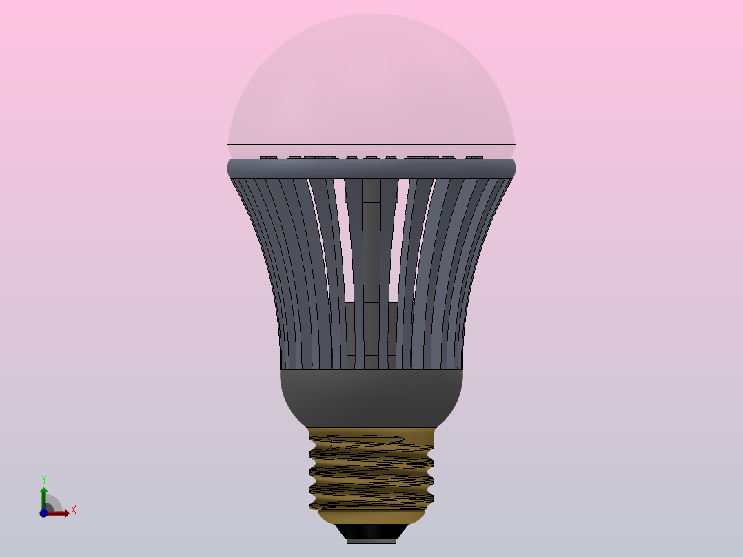 LED灯泡模型前视图