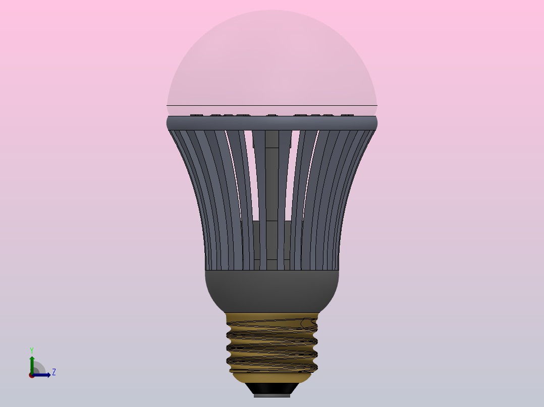 LED灯泡模型左视图