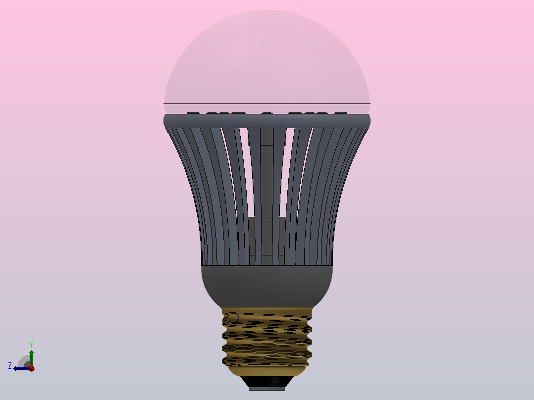 LED灯泡模型右视图