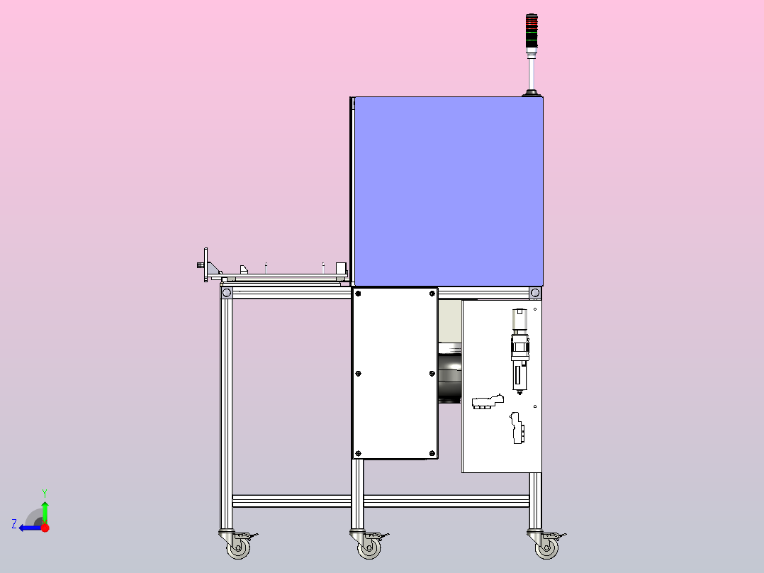 干燥机设备3D模型右视图