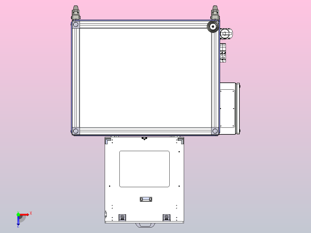 干燥机设备3D模型俯视图