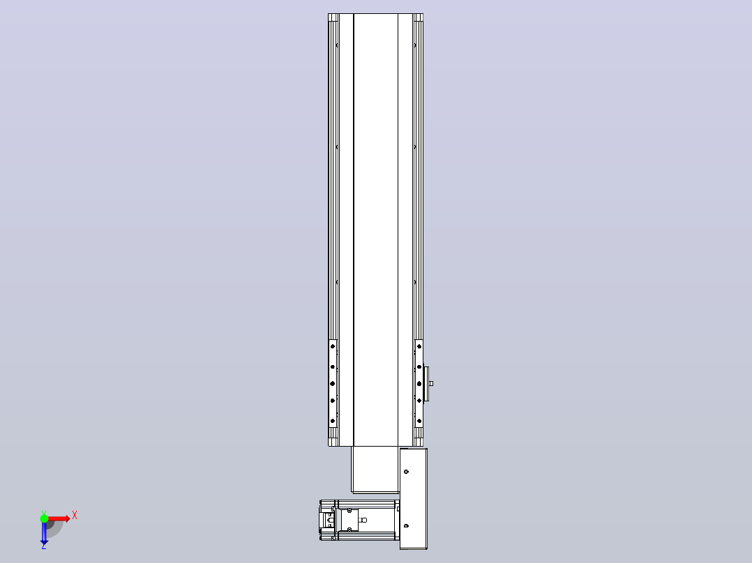 皮带直线轴半封闭可选导轨TPA-HNB-140D-120-L400-MR-Y-P40-N3俯视图