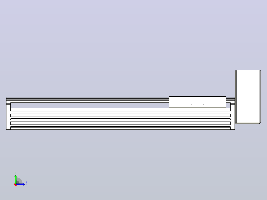皮带直线轴半封闭可选导轨TPA-HNB-202D-140-L450-LU-C-P75-N3左视图