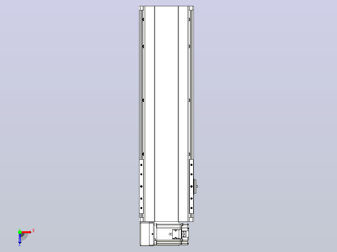皮带直线轴半封闭可选导轨TPA-HNB-202D-140-L450-LU-C-P75-N3俯视图