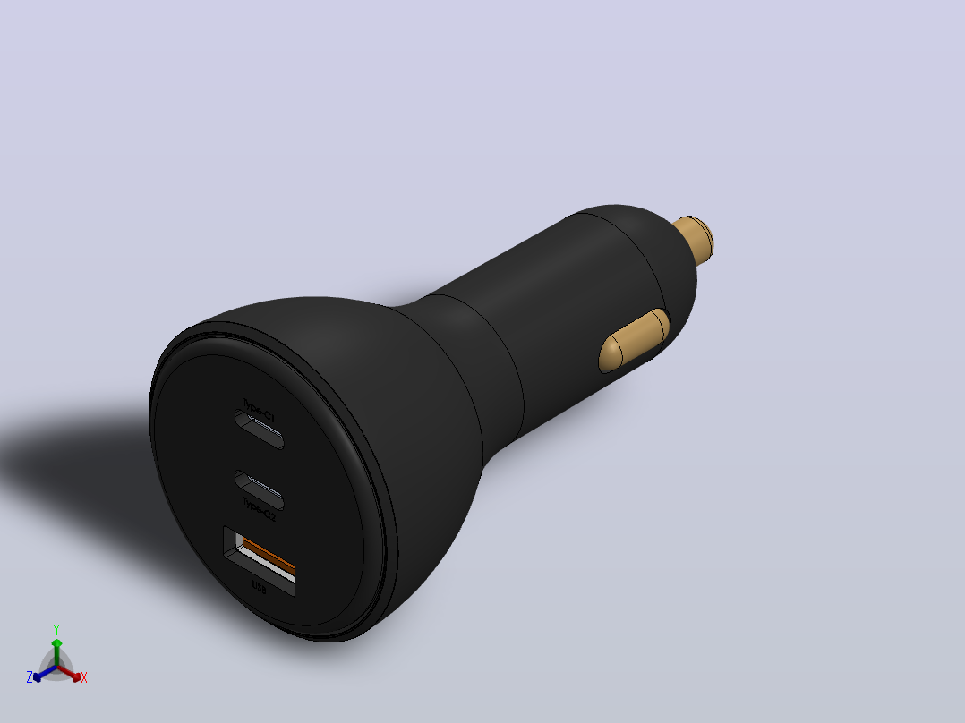 160W USB C车载充电器，QC5.0.zip.zip正等轴测图
