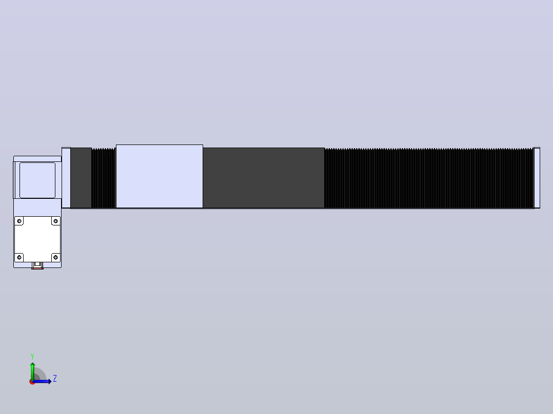 直线模组DMBF170-RDCR（电机右下折）[DMBF170-L45S500-DT750-A2U-RDCR]左视图