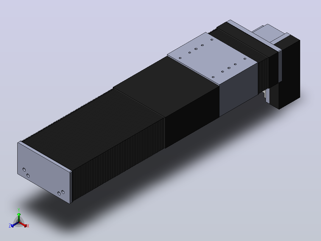 直线模组DMBF170-RDCR（电机右下折）[DMBF170-L45S500-DT750-A2U-RDCR]正等轴测图
